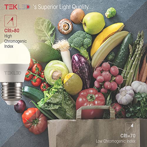 TEKLED® G45 Golf Ball DIMMABLE LED Bulbs | E27 Edison Screw | Energy Saving 5W Light Bulb 40W Incandescent Bulb Equivalent | 2700K 400LM | 6-Pack | Warm White - Image 4