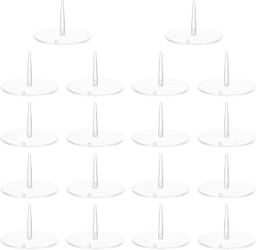 20Pcs Crochet Doll Stands,Doll Crystal Display Stand for Emotional Support Pickle Base,Action Figure Display Base,Suitable for Home Collection,Used to Support the Pin PendantCircular