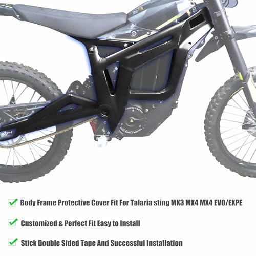 YIBEICO Body Frame Protective Cover for Talaria Sting MX3 MX4 MX4 MX5 EVO/EXPE Protective Case,Body Frame Protector Guard Sticker, E-Bike Accessoires for Talaria(Shiny Black) by YIBEICO - Image 5