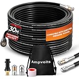 Ampvolts Déboucheur Canalisation Haute Pression 30 m, 400 bar/5800 PSI...