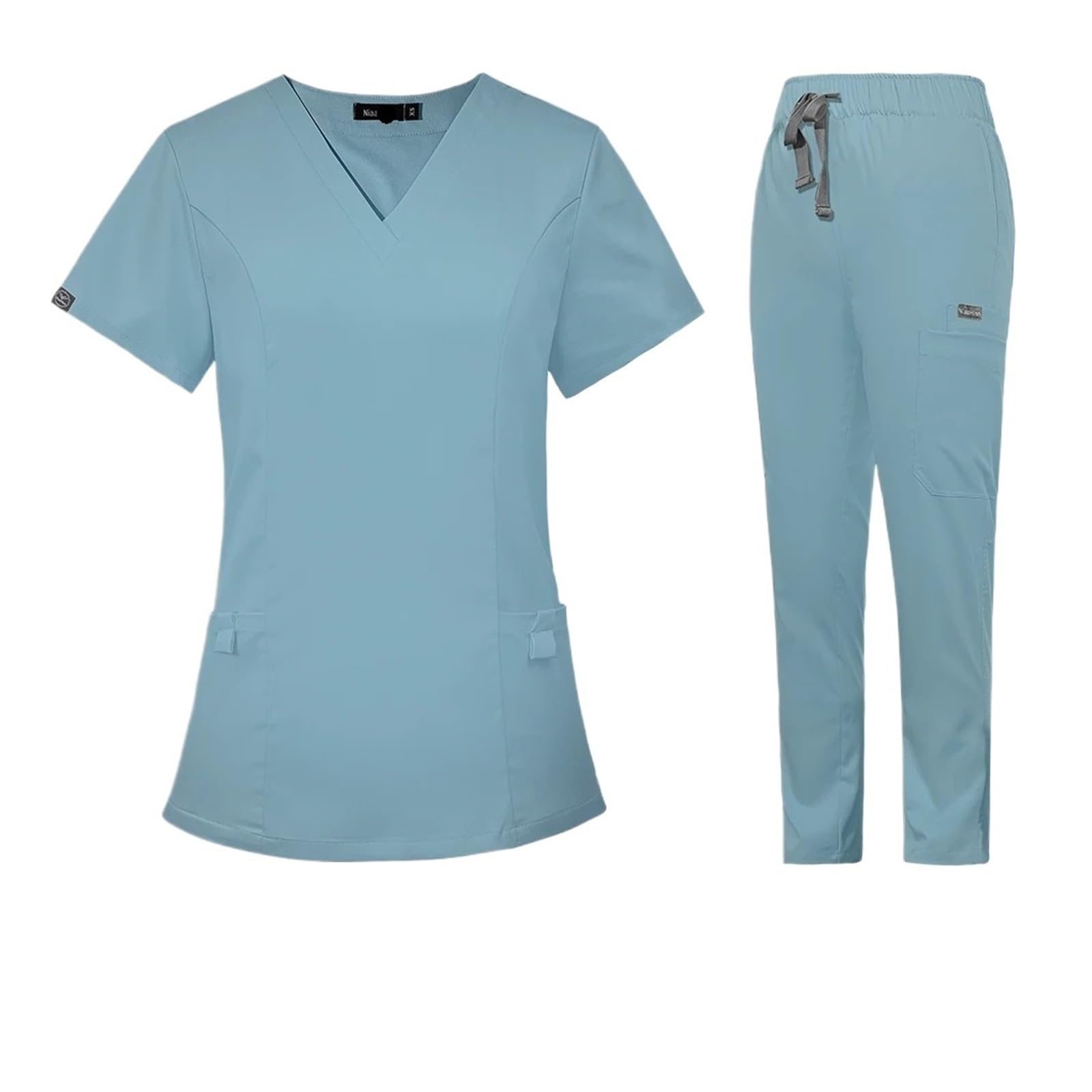 Divisa da Infermiera Uniformi da Medico ospedaliero a Maniche Corte Uniformi da Spa Scrub for Clinica Dentale Abiti for toelettatura di Animali Accessori for Infermiere Veterinario per Cosmetologia E