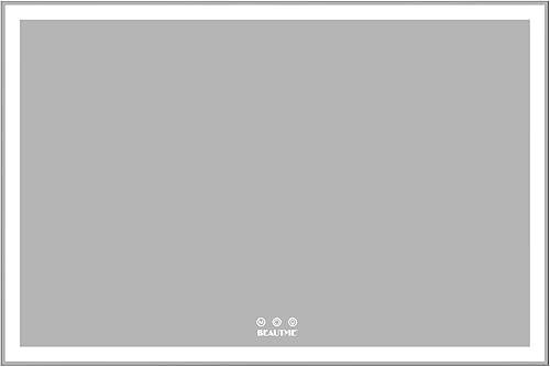 Miniatura 4 de ANYHI Espejo de baño con luces LED de 60 x 40 pulgadas, espejo de baño LED montado en la pared, espejo iluminado para baño, inastillable, luz