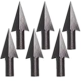 AMEYXGS 6/12pcs 8mm Diameter Metal Traditional Broadheads Archery Glue on Arrowheads for Wooden...