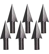 AMEYXGS 6/12pcs 8mm Diameter Metal Traditional Broadheads Archery Glue on Arrowheads for Wooden B...