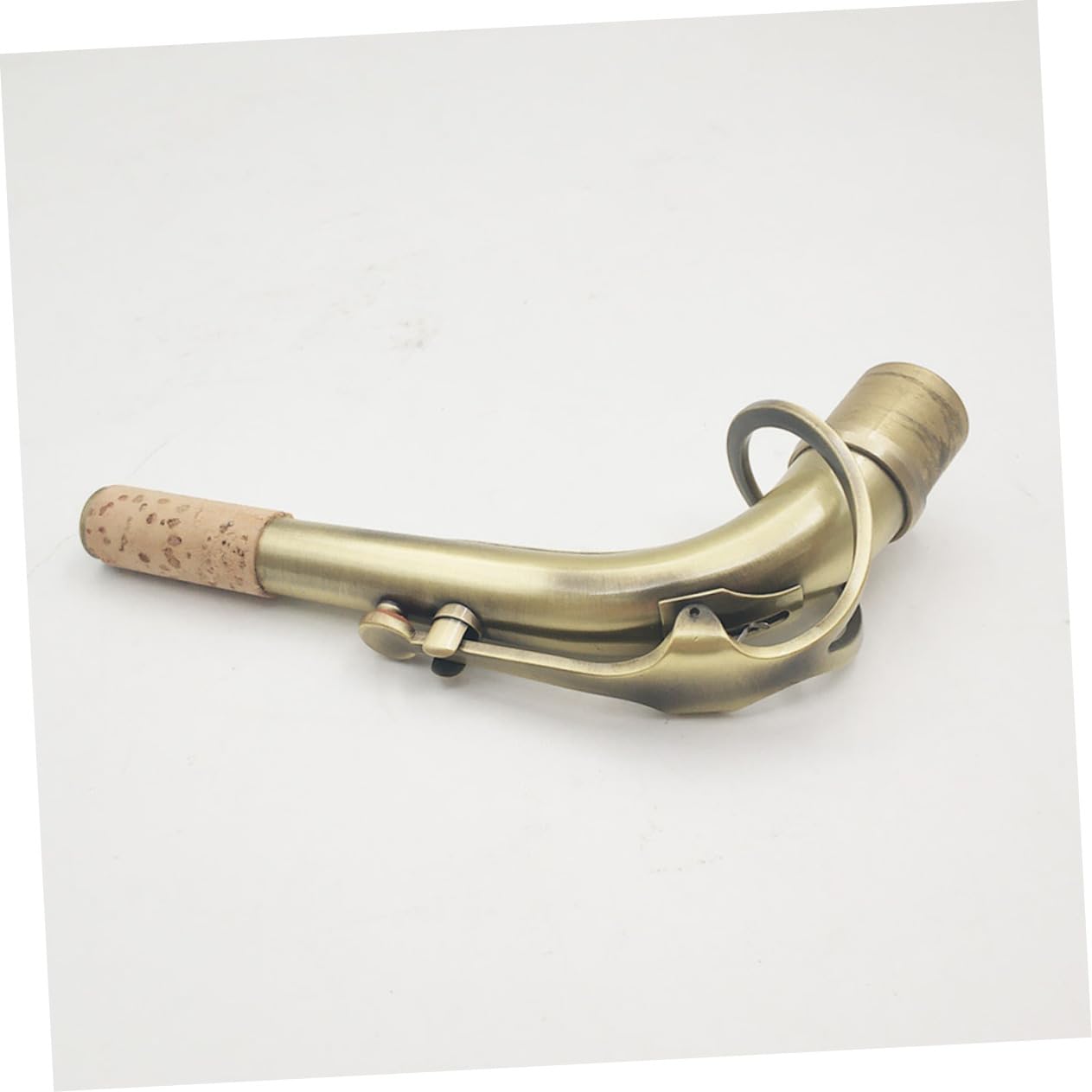 SHOWERORO Biegungshals und Klarer Klang aus Messing Saxophon mit 24,5mm Durchmesser Antikes Design in Gold für Altsaxophon und Saxophonzubehör