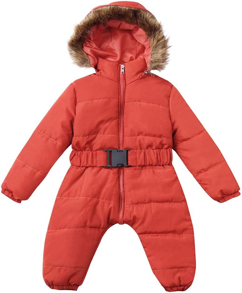 Baby Girls Boys Snowsuit Newborn Winter Clothes Jumpsuit Romper Infant Faux Fur Collar Hooded Ski Suits Warm Puffer Outerwear