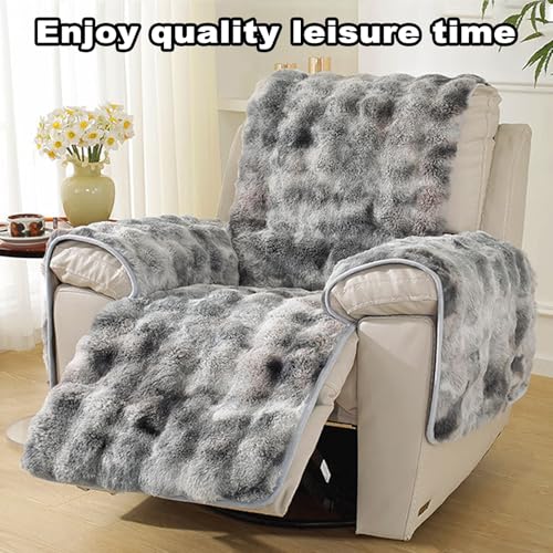 Funda de felpa para silla reclinable lavable de piel sintética suave 8
