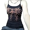 Women Gothic Camisole Summer Graphic Print Sleeveless Sling Tank Tops Y2K Tops Punk Vests Streetwear (Black, XL) #1