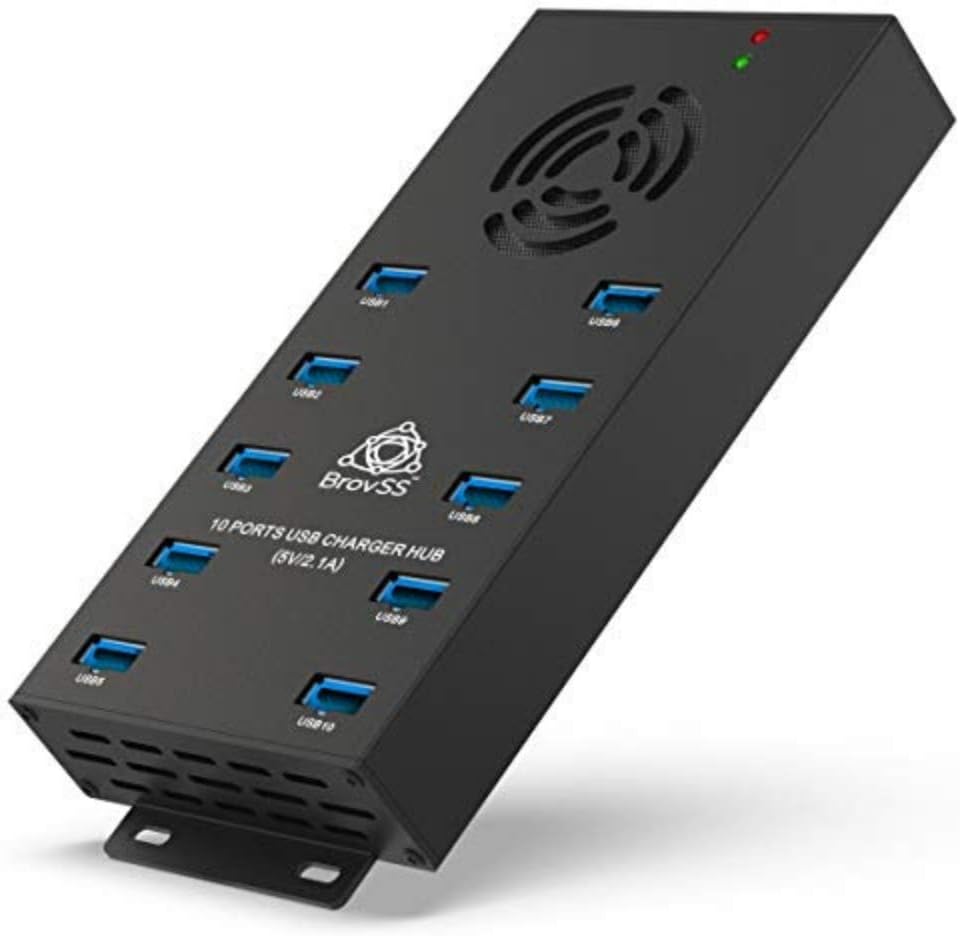 BrovSS 10 Port USB 3.0 Hub USB Hub Charger Powered USB Hub USB Charging