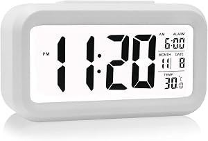Alekiddy Digital Alarm Clock Alarm Clock Battery Operated Night Light Indoor Temperature Small Digital Clock with Funny Box