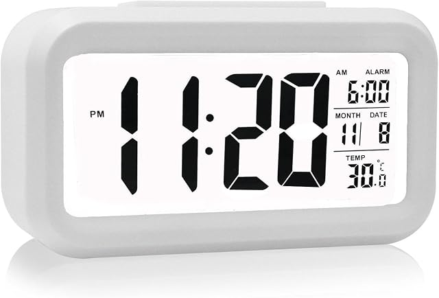 Alekiddy Digital Alarm Clock Alarm Clock Battery Operated Night Light Indoor Temperature Small Digital Clock with Funny Box