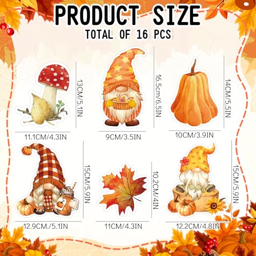 Imanes Decorativos Gnome de Otoño 16 Piezas miniatura 2