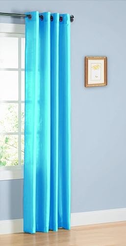 Miniatura 4 de 1 cortina de seda sintética para ventana, panel sólido de 55 x 63 pulgadas, 84 pulgadas, 95 pulgadas y 108 pulgadas de largo, ojales de bronce