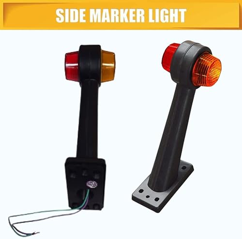Miniatura 9 de Luces de marcador laterales de remolque, 4 marcadores laterales de goma, luz rojaámbar, lámpara de contorno de 12 V para camión, caravana, Kenworth