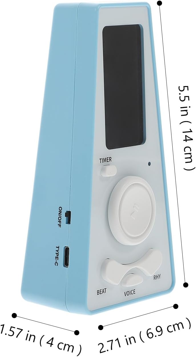Ciieeo Electronic Mini Metronome for Piano Guitar Violin – Blue Plastic Digital Clip-on Metronome Adjustable Tempo, Suitable and Music Practice