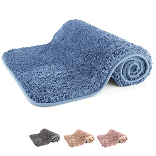 TranquilBeauty Luxuriöse Blaue Badematte | rutschfeste Badematte aus Mikrofaser 50x80 cm | superweich, wasserabsorbierend, schnell trocknend | leicht zu reinigen, ideal für ältere Menschen und Kinder Cover