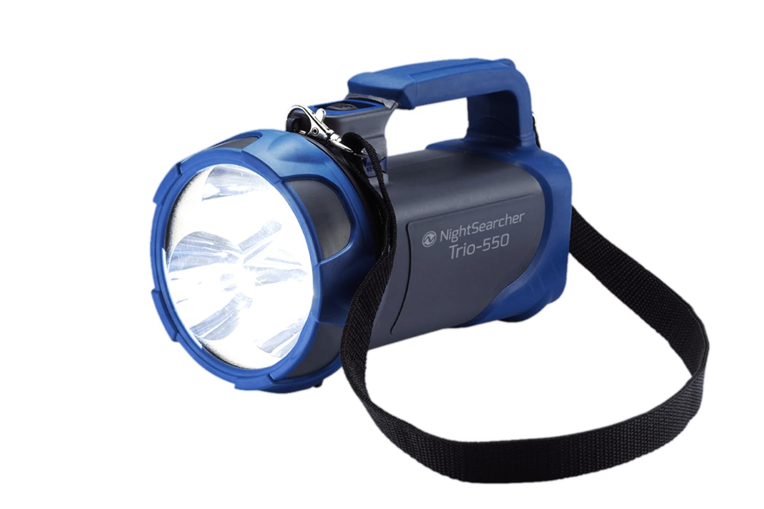 NightSearcher Trio 550 – High Power Rechargeable LED Searchlight, Emergency Light and Power Bank, 550 Lumens with 600 Metre Beam