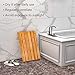 Domax Wooden Bamboo Bath Shower Mat- Non-Slip Waterproof Large Bathroom Floor Mat for Indoor Outdoor (Bamboo, 21.26 x 14.17 x 1.3 Inches)