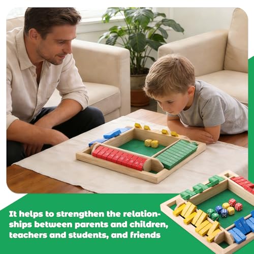Shut the Box Game, juego educativo de mesa de madera miniatura 4