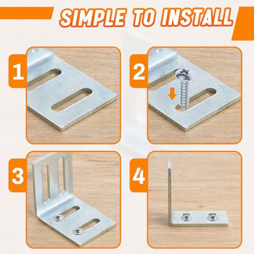 Fixations de dessus de table Dunzy en acier : maintien solide de 3,8 x 5,1 cm