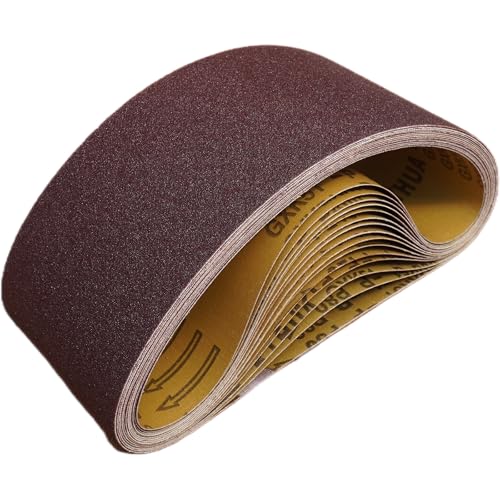 4x24 Inch Sanding Belts: 15 Pack 80–400 Grit — Heavy-Duty Anti-Clog Wood Floor & Deck Stripping, Large Panel Leveling — Tear-Resistant Seamless Joint Fits 4x24 Sanders