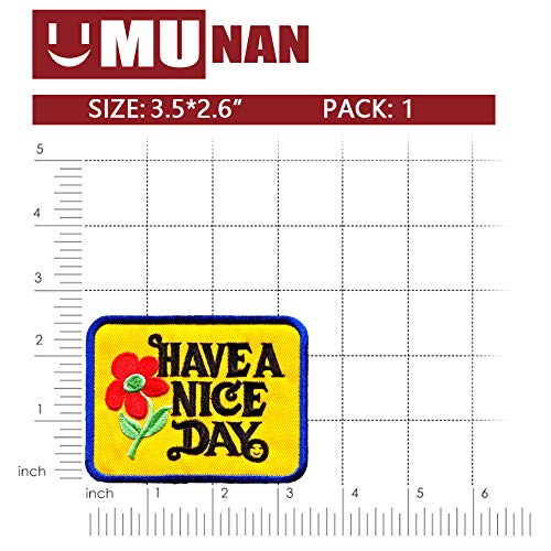 Munan Have A Nice Day Classic Patch Embroidered Applique Badge Iron On Sew On Emblem,Cool Patches For Men, Women, Boys, Girls, Kids #TOP1