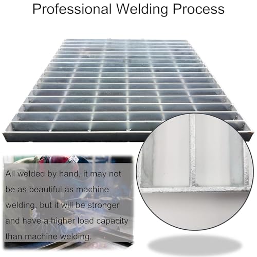 Image of Galvanized Steel Drain Grate, Driveway Channel Cover 24x24 in