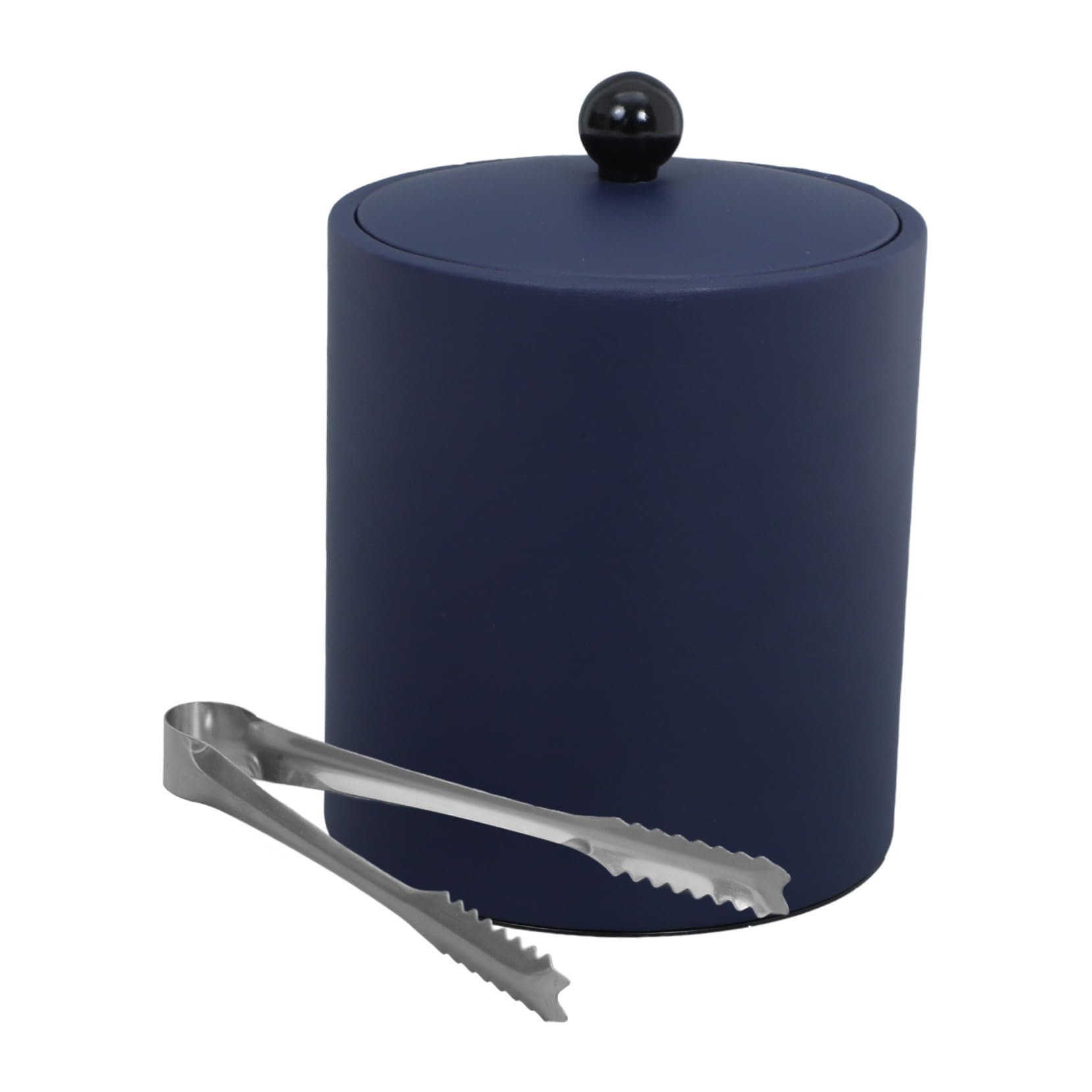 Seau à glaçons inoxydable rond bleu avec couvercle isolant thermique pour fêtes