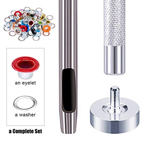 Rustark 500 Sets Grommet Kit 3/16 Inch Grommet Setting Tool Metal Eyelets Set With 4 Pieces Install Tool Kit In Storage Box For Clothes Shoes Bag Paper Leather Crafts Diy Projects (10 Colors) #TOP3