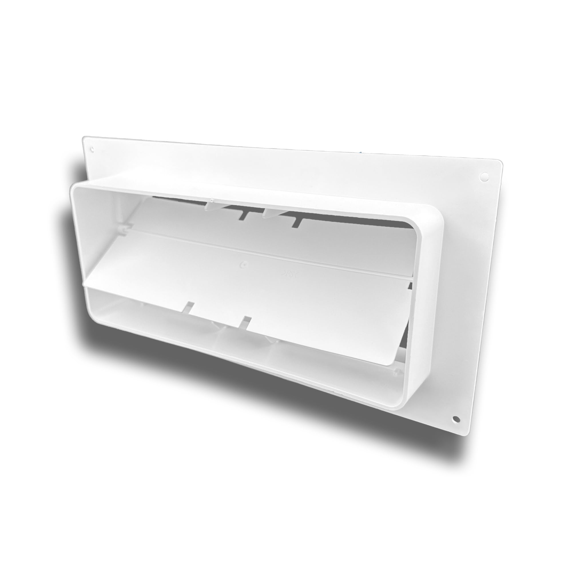 Flachkanalverbinder Mit Rückstauklappe – Für Abluft/Zuluft, Größe 110x55 Mm, Weißer Kunststoff