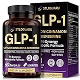 StloGuaru GLP-1 Supplement, Advanced GLP-1 Metabolic Support with Berberine, Ceylon Cinnamon for Gut Health, GLP-1 Pathways Aid for Gut Health, Vegan GLP1 Formula, Gluten Free, Non-GMO, 60 Capsules