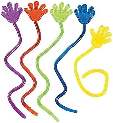 Adorox 72 Pieces Vinyl Glitter Sticky Hands Party Favor Birthday Gifts Toys Goodies (1 1/4" Long)