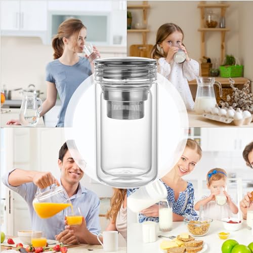Tasse à thé en verre à double paroi grande capacité résistante à la chaleur - 5