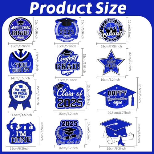 Image of Graduation Hanging Swirls, Graduation Decorations Class of 2025, 30 PCSBlue and Black Graduations Party Decoration Congrats Grad Hanging Swirls Ceiling Streamers for School Graduations Party Supplies