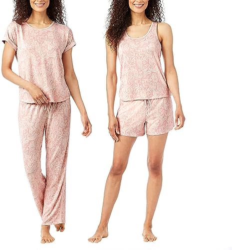 Image of Lucky Brand Women's Pajama Set - 4 Piece Sleep Shirt, Tank Top, Pajama Pants, Lounge Shorts (S-XL)