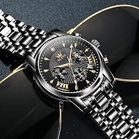 OLEVS Watch Men Black Watches for Men Chronograph Stainless Steel Mens Watches Big Face Classic Luxury Men's Wrist Watch with Date Luminous Waterproof Dress Analog Quartz Relojes para Hombres — image 7