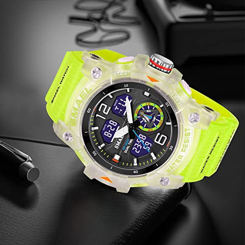 Fanmis Dual Display Fashion Men's Led Watch Silicone Dial Outdoor Sports Luminous Watch #TOP3