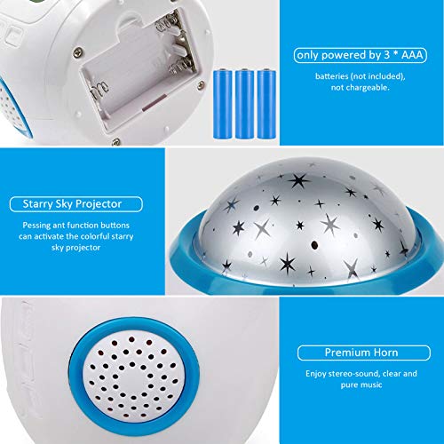Kids Alarm Clock, Moon Stars Projector Alarm Clock, 7 Color Changing Temperature Detect Alarm Clock For Toddler, Children Boys Girls Students To Wake Up At Bedroom, Bedside, Batteries Operated #TOP4
