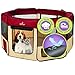 Zampa Portable Foldable Pet playpen Exercise Pen Kennel + Carrying Case For Larges Dogs Small Puppies /Cats | Indoor / Outdoor Use | Water resistant