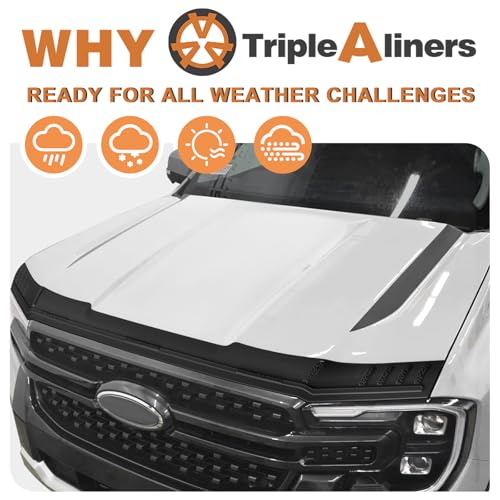 Image of TripleAliners Hood Bug Deflector Protector for 2024 2025 2026 Ford Ranger