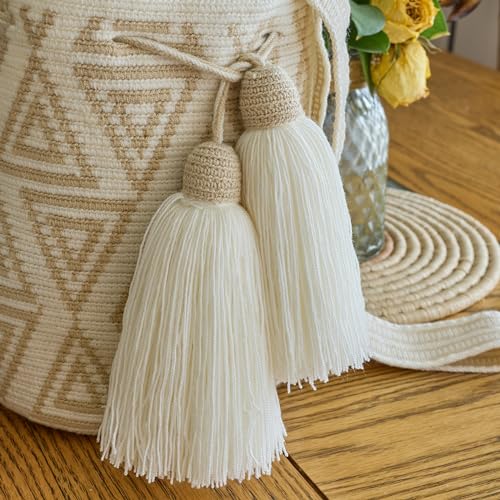 Generic Original WAYUU mochila bag for women, authentic crochet pattern Handmade boho crossbody, Fairtrade Gifts from Colombia., Design 27 - Medium3