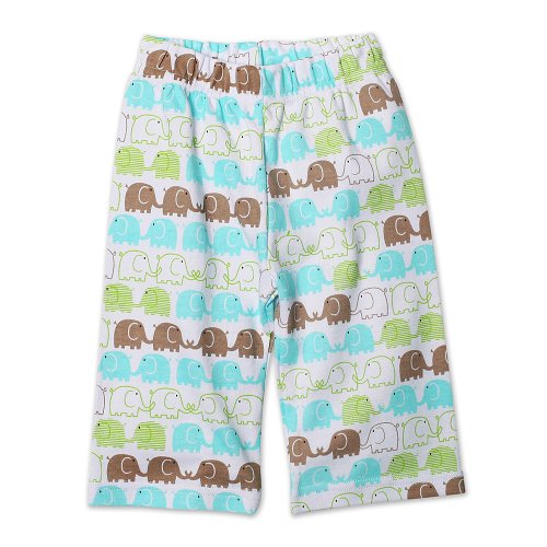 Zutano Unisex-baby Infant Elephants Pant, White, 6 Months