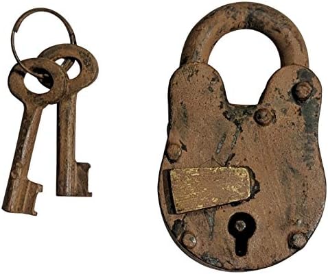 Adonai Hardware Jehonathan Handmade Antique Iron Padlock (45mm, Rust Living Finish)- Supplied as 4 Pieces per Pack