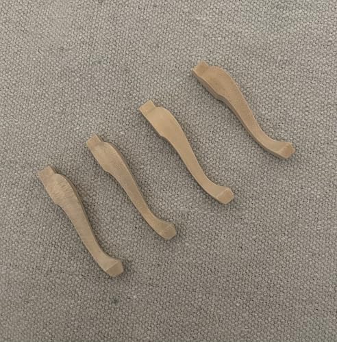 Miniature Furniture Legs for Dollhouse, 1:12 Scale, Natural Wood, 1.87