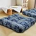 ANTJUMPER Grande cuscino quadrato da pavimento, boho, cuscino da meditazione, grande mandala, cuscino rotondo indiano, per soggiorno, lettura, camera da letto, balcone, 22 x 22 cm, blu navy