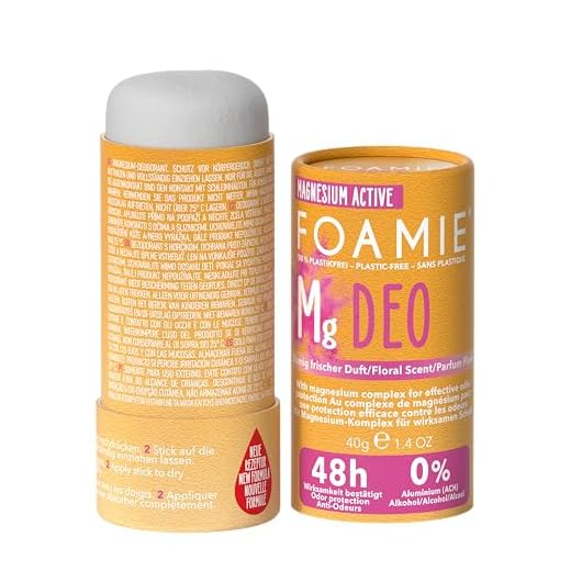 Foamie Desodorante Sólido para Mujeres "Happy Day" - Nueva formulación - Deo Stick con fragancia floral, desodorante eficaz 48h sin aluminio - stick desodorante vegano & sin plástico, 40g