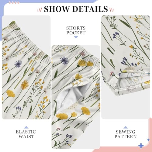 Farm Dandelion Floral Boys Pants for Kids Jogger Pants with Pockets S4