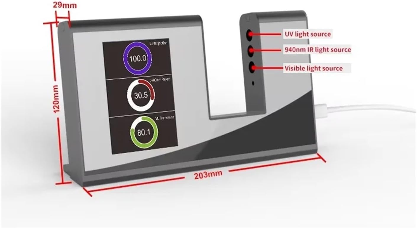 uvチェッカー, 940nm 1400nm赤外線透過率計ガラスフィルムテスター透明材料試験機器YT1020, 紫外線測定器 940nm 1400nm赤外線透過率計ガラスフィルムテスター透明材料試験機器YT1020