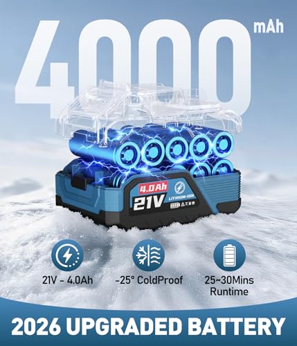 image for Giosuan Cordless Electric Snow Shovel Rake, 21V 12-Inch Brushless Batt