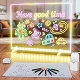 Lumiboard Led Drawing Board with 8 Colors, 13'x10' Acrylic Dry Erase Board with 13 Light Effects, Glow Doodle Board Gifts for Kids for Halloween Christmas Birthday Gifts Presents，1set Pen
